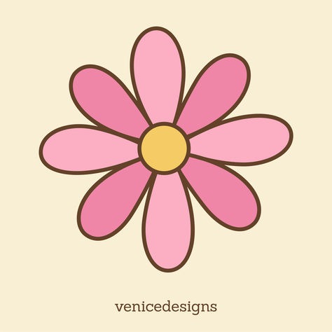 Pink Flower Design Clipart Pink Cute Flower, Flower Flat Design, Flower Flat, Graphic Design Elements, 2d Design, Flower Clipart, Cute Flower, Design Vector, Flat Design