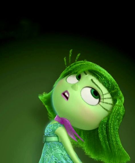 pixar inside out Disney Princess Personality, Disgust Inside Out Aesthetic, Princess Personality, Disgusted Inside Out, Pixar Inside Out, Joy Inside Out, Funny Face Photo, Inside Out Characters, Green Characters