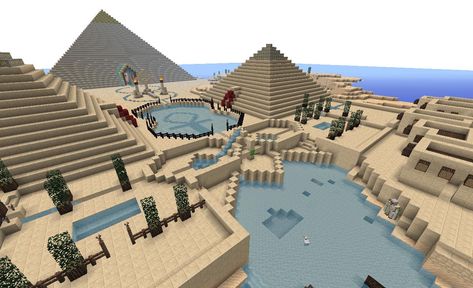 XThe Egyptian AdventureX (Outdated) Minecraft Map Egypt Minecraft, Minecraft Pyramid, Minecraft Fountain, Villa Minecraft, Minecraft Desert, Construction Minecraft, Minecraft Building Guide, Minecraft Decoration, Houses Minecraft