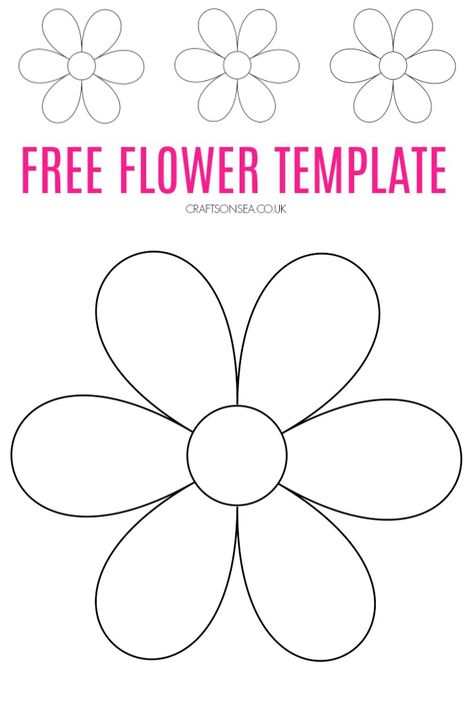 Free Flower Template (Downloadable PDF) perfect for spring crafts for kids with lots of ideas for flower activities you can try. Flower Templates Printable Free, Spring Flower Crafts, Spring Template, Flower Templates Printable, Pearl Crafts, Spring Crafts For Kids, Paper Flower Template, Flower Printable, Flower Template