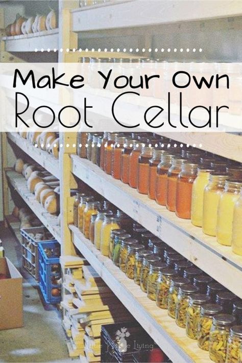 Are you looking for a place to store all of your winter produce but your home is not equipped with the perfect root cellar? Here's how to create DIY Cold Storage no matter what type of home you live in! #rootcellar #coldstorage #frugalliving #seasonalliving Cold Pantry Food Storage, How To Build A Cold Room Food Storage, How To Build A Root Cellar Food Storage, Diy Root Cellar In Basement, Home Canned Food Storage Ideas, Diy Food Cellar, Diy Cellar Ideas, Easy Root Cellar, Garage Root Cellar