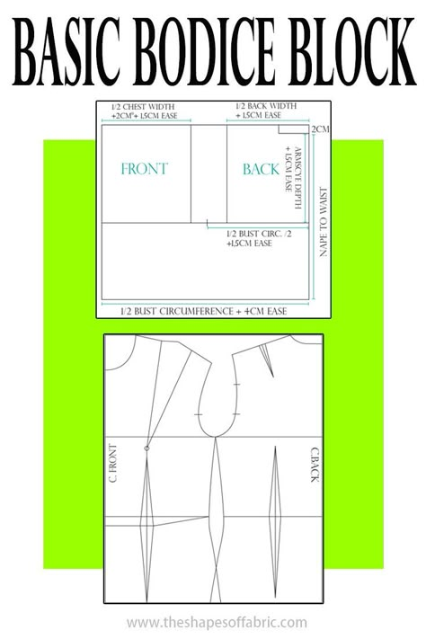 Basic Bodice Block Pattern Drafting, Creative Pattern Making, Basic Bodice Block, Pattern Drafting Bodice, Basic Bodice Pattern, Bodice Block, Pattern Making Tutorial, Basic Bodice, Pattern Drafting Tutorials