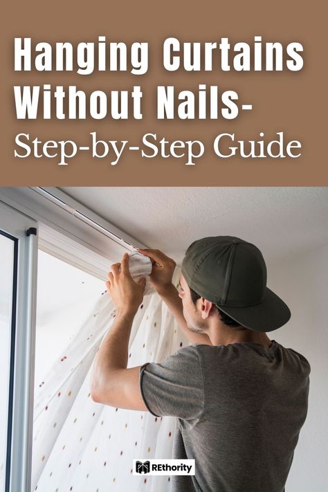 Are you looking for a unique, inexpensive way to hang curtains without resorting to nails or other hardware? Look no further – this step-by-step guide has all the tips and tricks you need to get the perfect, affordable curtains up in no time! Not only will this guide show you how to hang them without nails, but you'll also find ideas to make the process easier, covering everything from choosing the right curtains to hanging them with effortless style. Curtains Without Rods, Door Curtains Diy, How To Hang Curtains, Affordable Curtains, Hanging Curtain Rods, Hang Curtains, Curtain Weights, Tab Curtains, Curtain Rod Brackets