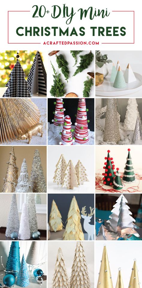 20+ DIY Mini Christmas Tree Decor Ideas — Make these simple mini Christmas trees perfect to include every year with your Christmas decorations. Mini Christmas Tree Decor, Diy Mini Christmas Tree, Mini Christmas Tree Decorations, Mini Christmas Trees, Christmas Tree Decor Ideas, Tree Decor Ideas, Minimalist Christmas Tree, Cone Christmas Trees, Christmas Tree Decorations Diy