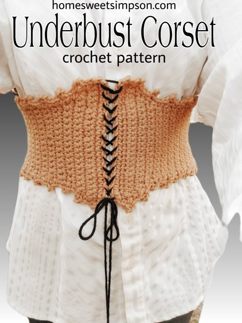 Corset A Crochet, Crochet Underbust, Ren Faire Crochet, Punk Crochet, Corset Crochet, Crochet Corset, Crochet Belt, Christmas Crochet Patterns Free, Crochet Project Ideas