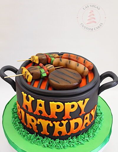 Barbecue Cake Ideas, Bbq Theme Birthday Cake, Grill Cake Ideas, Bbq Cake Ideas, Bbq Birthday Cake, Sausage Cake, Barbecue Cake, Bbq Cake, Bbq Birthday