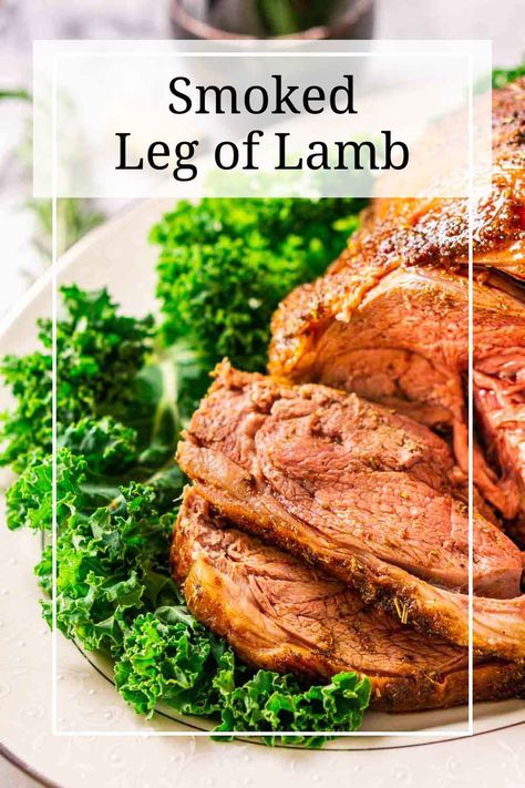 When you need an impressive dish, serve this succulent smoked leg of lamb and watch all your guests happily devour every bite. Coated with a simple yet flavorful dry rub, this smoked lamb comes out unbelievably tender and juicy with the perfect touch of complex wood notes. It's especially perfect for Easter dinner. Get the recipe! 🤤 Smoked Leg Of Lamb, Smoked Lamb, Lamb Dinner, Leg Of Lamb, Gourmet Dinner, Favorite Recipes Dinner, Dinner Party Recipes, Dry Rub, Easter Dinner