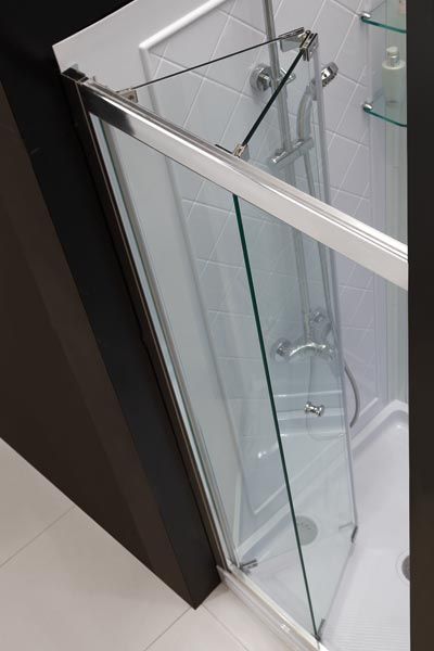 DreamLine SHDR-4532726-01 BUTTERFLY Bi-Fold Frameless Shower Door, Chrome, 72" Door Height, 30-32" Width Range, Space-saving frameless bi-fold door, Clear glass door reversible for "right" or "left" door opening, Tempered 1/4" (6mm) clear glass, Anodized aluminum profiles and guide rails, UPC 815324010426 (SHDR453272601 SHDR4532726-01 SHDR-453272601 SHDR-4532726) Accordion Glass Shower Door, Shower Door Small Space, Shower Glass Door Ideas Small Spaces, Shower Accordian Door, Folding Shower Door, Small Shower Door Ideas, Glass Door Shower Ideas, Small Shower Door, Glass Shower Bathroom