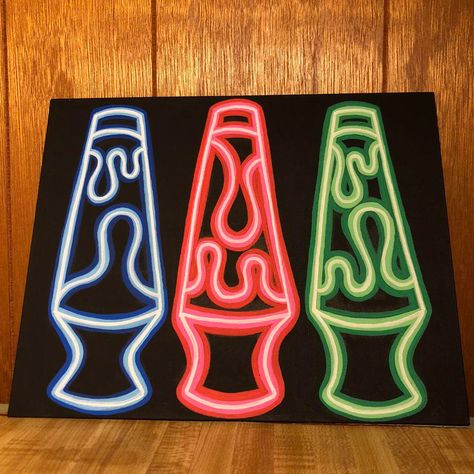 Painting Ideas On Canvas Led Lights, Drippy Things To Draw, Cool Neon Paintings, Small Trippy Drawings, Easy But Cool Paintings, Neon Canvas Art, Easy But Cute Paintings, Black Light Painting Ideas Easy, Neon Drawings Easy