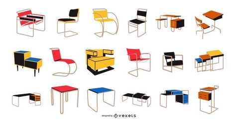 Diy Embroidery Art, Bauhaus Interior, Bauhaus Furniture, Chair Drawing, Bauhaus Chair, Face Drawing Reference, Free Furniture, Bauhaus Style, Home Decor Sets