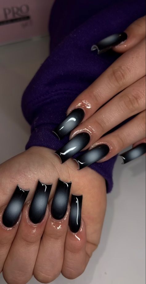 Black Aura Nails, Black Aura, Airbrush Nails, Dope Nail Designs, Doll Collar, Short Square Acrylic Nails, Acrylic Nails Coffin Pink, Unique Acrylic Nails, Long Square Acrylic Nails