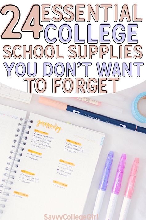 Must Have College School Supplies, College Needs School Supplies, Back To School List College, Best College Supplies, Study Necessities, College Supplies List, College List School Supplies, Best College School Supplies, College Class Supplies