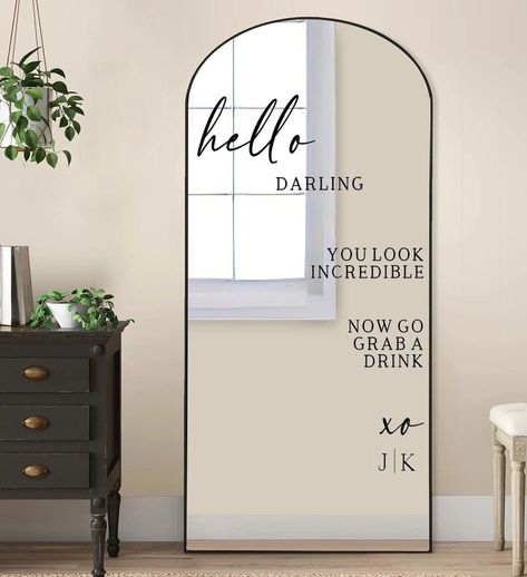 Add a touch of elegance to your wedding with this beautiful mirror decal. It's the perfect way to welcome your guests and make them feel special. #wedding #weddingdecor . #You_Look_Gorgeous_Mirror_Wedding #Hello_Darling_Mirror_Wedding #You_Look_Like_You_Need_A_Drink_Mirror #You_Look_Good_Mirror You Look Gorgeous Mirror Wedding, Hello Darling Mirror Wedding, You Look Good Mirror, Beach House Mirror, Business Room Ideas, Event Mirror, Engagement At Home, Wedding Welcome Mirror, Welcome Mirror