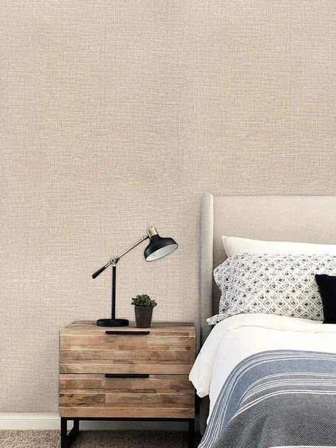 1m/3m Brown Faux Burlap Texture Self-adhesive Wallpaper For Home Decoration, Cabinets, Tables, Chairs, Room Background | SHEIN USA Wallpaper For Home, Room Background, Plain Wallpaper, Pvc Wall, Home Wallpaper, Self Adhesive Wallpaper, Home Decoration, Burlap, Texture