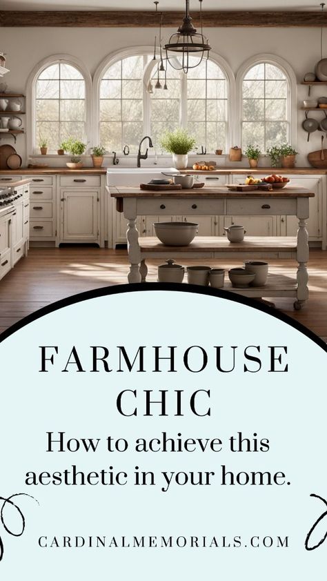 Transform your home into a cozy haven with the farmhouse chic rustic home decor aesthetic! Start with distressed wood furniture and vintage-inspired pieces to create a warm and inviting atmosphere. Embrace neutral tones and cozy textiles like plaid and burlap, and add charming details such as mason jars, antique signs, and farmhouse-style lighting. Blend rustic elements with modern comforts for a...#Style #DecorTips #Embracing #Decor #Farmhouse #Outdoor #HomeStyle #of #Kitchens #the #Charm Luxury Farmhouse Kitchen, Old Farmhouse Interior, Rustic Farmhouse Interior, Mountain Farmhouse, Rustic Cottage Decor, Distressed Wood Furniture, Cozy Textiles, Antique Farmhouse Decor, Farmhouse Style Lighting