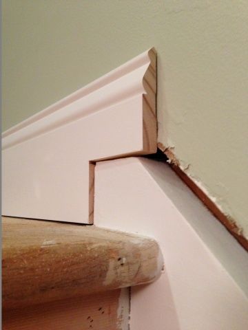 Stair Baseboard Trim, Stair Skirt Board, Staircase Trim, Stair Skirt, Stair Moulding, Stairs Skirting, Stairs Trim, Diy Staircase Makeover, Baseboard Trim