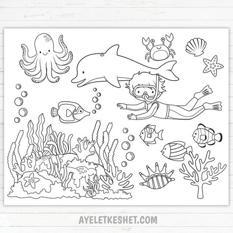 Under The Sea Coloring Pages, Sea Coloring Pages, Under The Sea Drawings, Under The Sea Coloring, Ocean Coloring Pages, Farm Animal Coloring Pages, Summer Coloring Pages, Sea Colour, Ocean Colors