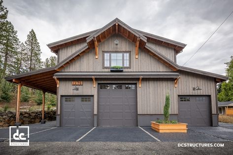 Barndominium Garage With Apartment, Barndominium Garage Ideas, Barndominium With Garage, White Salmon Washington, Large Rv, Shop With Living Quarters, Construction Garage, Barn Style Garage, Garage With Living Quarters