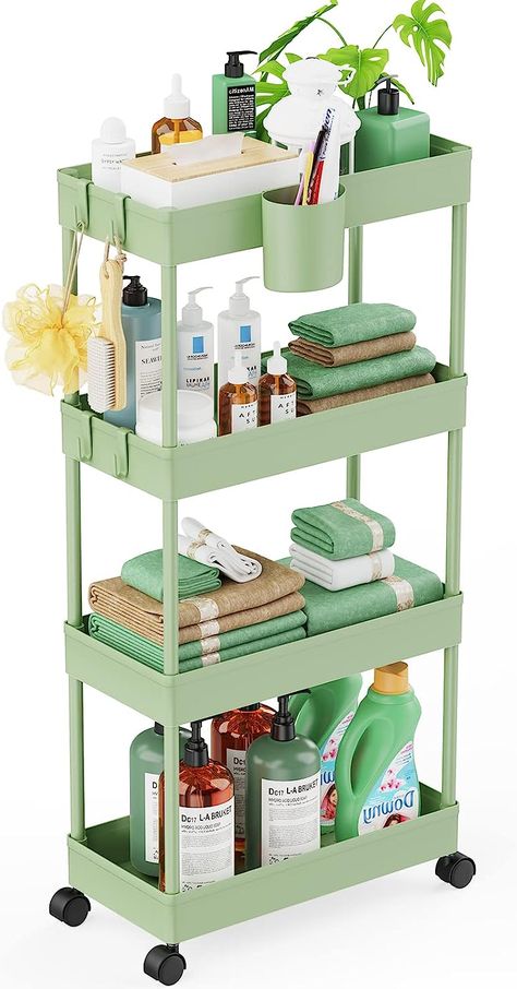 Perfect for your college dorm room! #backtoschool #college #dormessentials #collegedorm #collegedormessentials #collegedormdecor #decor #essentials Slim Storage Cart, Bathroom Cart, Slim Storage, Organization Cart, Rolling Utility Cart, Mobile Shelving, Kitchen Storage Cart, Dorm Storage, Rolling Storage Cart