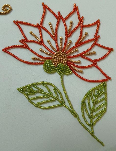 Aari Work Designs Pattern Hand Embroidery, Sewing Hobby, Aari Design, Hand Embroidery Patterns Free, Aari Designs, Aari Embroidery, Mandala Flower, Bead Charms Diy, Embroidery Book