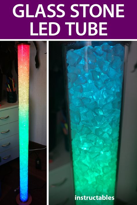 Frosted Glass Diy, Diy Led Lighting Ideas, Game Room Lighting, Fluorescent Tube Light, Led Lamp Diy, 12v Led Lights, Led Lighting Diy, Led Art, Led Projects