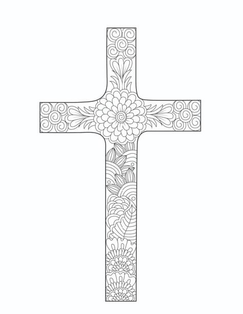 3 Free Printable Easter Cross Coloring Pages - Freebie Finding Mom Cross Mandala, Cross Coloring Pages Free Printables, Printable Easter Activities, Cross Coloring Page, Easter Egg Coloring Pages, Easter Decorations Christian, Cat Coloring Book, Easter Activities For Kids, Transparent Paper