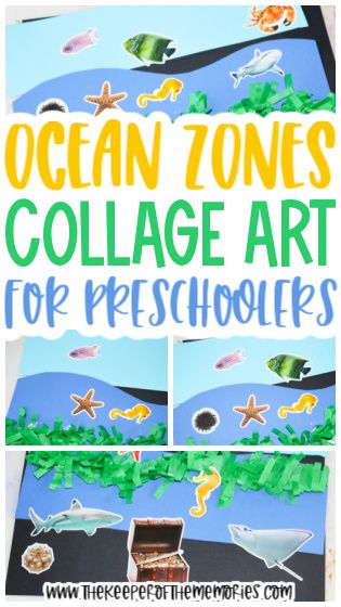 Explore ocean zones while practicing creative thinking, fine motor skills, and ocean science with your preschoolers and kindergartners. You're definitely going to want to add this Ocean Zones Collage for Kids to your next ocean preschool theme. #oceanzones #collage #preschool Collage Preschool, Zones Of The Ocean, Ocean Preschool Theme, Nature Provocations, Collage For Kids, Ocean Layers, Ocean Preschool, Music Inspired Art, Nanny Diaries