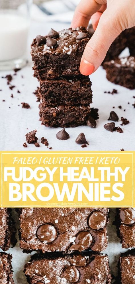 Moist Chocolate Brownies, Healthy Paleo Desserts, Almond Flour Brownies, Paleo Brownies, Low Carb Granola, Healthier Sweets, Fudgy Brownie Recipe, Paleo Recipes Dessert, Healthy Brownies