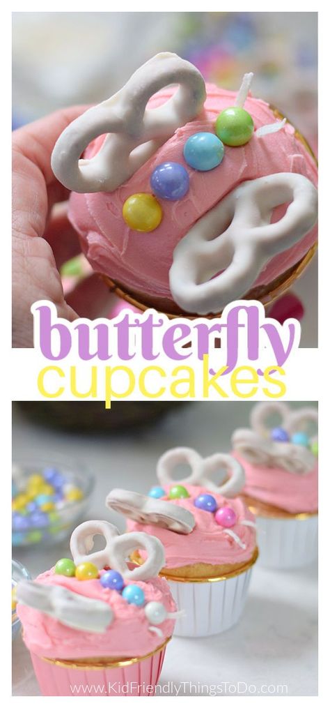 Dessert For Kids, Butterfly Snacks, Cupcake Recipes For Kids, Chocolate Butterflies, Butterfly Themed Birthday Party, Fairy Cupcakes, Spring Cupcakes, Butterfly Cupcakes, Cupcakes Recipes