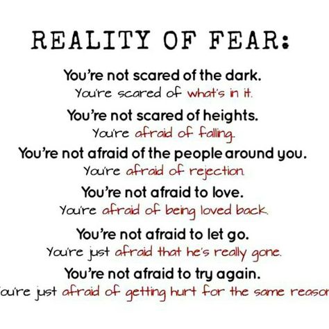 Reality of fear Funny Reading Quotes, Fear Quotes, Reading Humor, Psychology Quotes, Really Deep Quotes, Celebration Quotes, Reading Quotes, Psychology Facts, Good Life Quotes