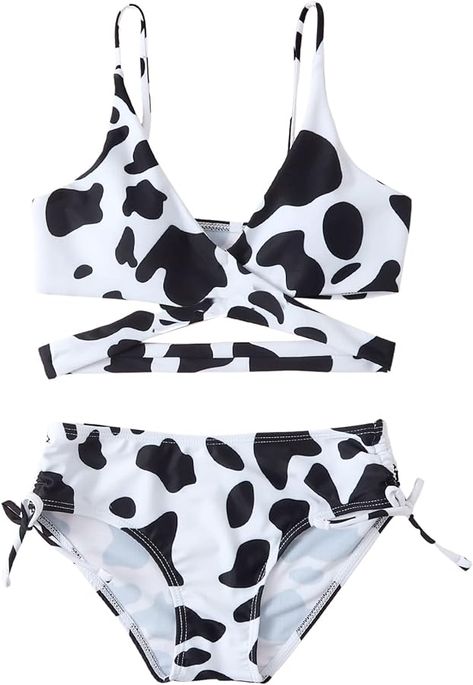 Cow Print Bathing Suit, Country Western Outfits, Wrap Bathing Suit, Cow Costume, Southern Outfits, Beach Fits, Cute Cow, 2 Piece Swimsuits