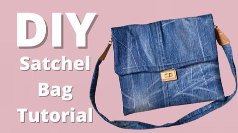 Bag From Jeans, Sew A Bag, Diy Thrift Flip, Artisanats Denim, Sew Bag, Denim Handbags, Thrift Flip, Bag Tutorial, Upcycle Jeans