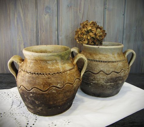 Rustic Planter, Vase Pot, Rustic Planters, Decoration Vintage, Farmhouse Decoration, Vintage Planters, Clay Pot, Clay Pots, Vintage Decor