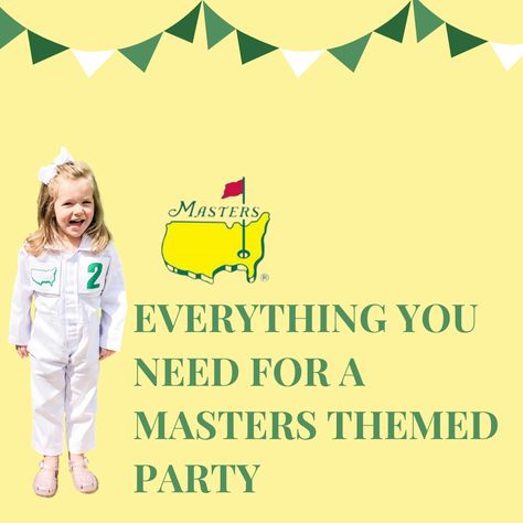 Masters Party Invitation, Masters Party Decor, Masters Party Golf, Masters Party Decorations, Golf Theme Party Outfit, Masters Birthday Party, Golf Themed Party, Masters Party, Golf First Birthday