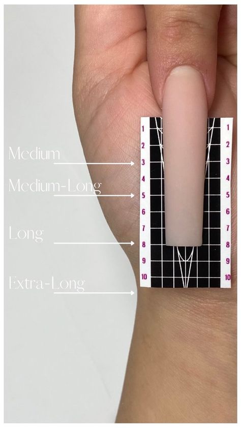 Nail Chart Length, Nail Shape Chart, Acrylic Nails At Home, Acrylic Nail Shapes, Wow Nails, Punk Nails, Nail Techniques, Work Nails, Polygel Nails