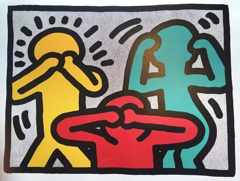 Keith Haring Prints, James Rosenquist, Keith Haring Art, Haring Art, Claes Oldenburg, Jasper Johns, See No Evil, Roy Lichtenstein, Subway Art