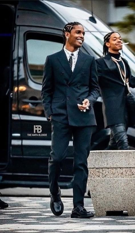 Asap Rocky Outfits, Black Prom Suits, Prom Men, Pretty Flacko, Prom Suits For Men, Black Suit Men, Matric Dance, Classy Suits, Classy Outfits Men