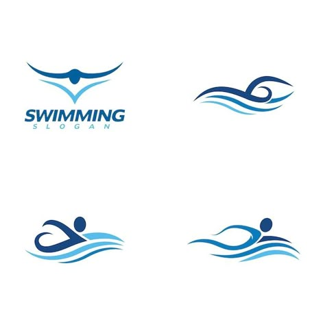 Swimming vector illustration icon | Premium Vector #Freepik #vector #swimmer #swimming-swimmer #swimming #silhouette-logo Swimming Logo Design Ideas, Swim Logo Design, Swim School Logo, Swim Team Logo, Swimming Logo Design, Swim Club Logo, Water Logo Design Ideas, Swimming Silhouette, Swim Icon