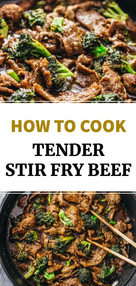 Stir Fry Beef, Stir Fry Meat, Chinese Beef And Broccoli, Beef Broccoli Stir Fry, Steak Stir Fry, Beef Stir Fry Recipes, Tips For Cooking, Cooking Restaurant, Beef Strips