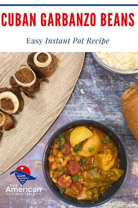 Chorizo Potatoes, Recipe Instant Pot, Garbanzo Bean, Ragu Recipe, Cuban Food, Pot Recipes Easy, Cuban Recipes, Easy Instant Pot Recipes, Garbanzo Beans