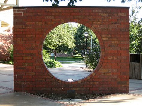 Brick circle at Nebraska Wesleyan University Memorial Speech, Brick Balcony, Brick Circle, Wesleyan University, Circle Game, Exposed Brick Walls, Exposed Brick, Brick Wall, My Dad