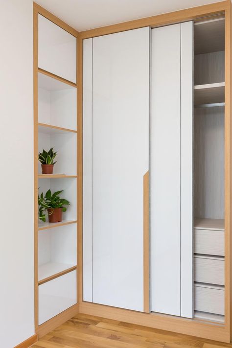 7 Mind-Blowing Minimalist HDBs Under $45,000 Muji Style Wardrobe Design, Muji Wardrobe Design, Japandi Bedroom Closet Ideas, Room Cabinet Design, Minimalist Bedroom Cabinet, Small Bedroom Cabinet, Wardrobe Cabinet Ideas, Minimalist Cabinets, Clothing Cabinet Ideas