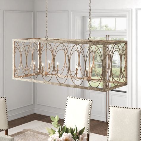 Kelly Clarkson Home Troutt Candle Style Square / Rectangle Chandelier & Reviews | Wayfair Dinning Room Light Fixture, Dinning Room Lighting, Kelly Clarkson Home, Rectangular Chandelier, Dining Chandelier, Kitchen Chandelier, Dining Room Light Fixtures, Rectangle Chandelier, Farmhouse Chandelier