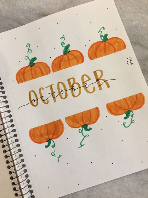 cover page for october’s bullet journal! Bullet Journal Halloween, Bullet Journal October, Bullet Journal Month, Bullet Journal Page, Bullet Journal 2020, Bullet Journal Ideas Templates, Creating A Bullet Journal, Bullet Journal Cover Page, Bullet Journal Cover Ideas