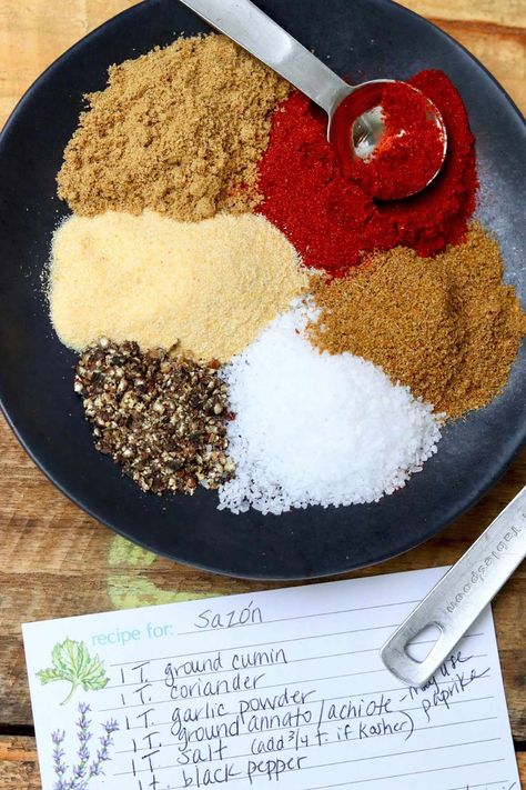 Homemade Sazón Seasoning – The Fountain Avenue Kitchen Coffee Rub Recipe, Coffee Rubbed Steak, Rib Rub Recipe, Sazon Seasoning, Bbq Rub Recipe, Coffee Rub, Salmon Spices, Dry Rub Recipes, Homemade Spice Mix