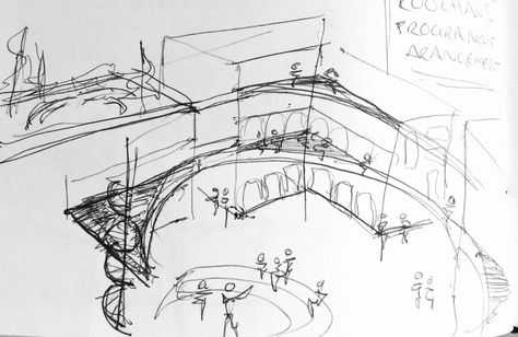 Visualising view into central courtyard / market space Courtyard Sketch, Central Courtyard, Internal Courtyard, Architectural Section, Architecture Drawing Art, 2nd Year, Design Development, Drawing Art, Architecture Drawing