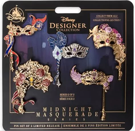 Disney and Colourpop Debut a Midnight ... Disney Designer Collection, Disney Pins Sets, Midnight Masquerade, Disney Pins Trading, Disney Pin Collections, Disney Animators Collection, Disney Pin Trading, Enamel Pin Collection, Minnie Bow