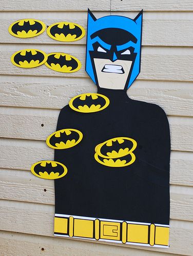 This DIY Pin the Symbol on Batman party game was created for a little boys birthday party.  Batman Party Ideas Batman Party Games, Superhero Birthday Party Games, Lego Batman Birthday, Superman Party, Batman Theme, Batman Birthday Party, Batman Party, Batman Birthday, Superhero Birthday Party