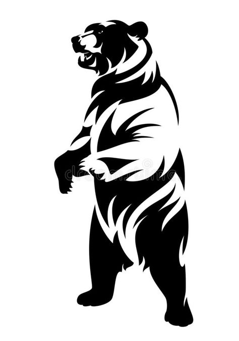 Bear Tattoo Designs, Bear Decal, Bear Vector, Bear Tattoos, Bear Silhouette, Bear Drawing, Bear Tattoo, Animal Silhouette, Inspirational Artwork