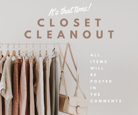 Use this to post your closet clean out on your socials! :) Closet Clean Out Picture Cute, Closet Clean Out Picture, Fashion Boutique Interior, Diy Small Business, Closet Cleanout, Clothing Brand Logos, Cleaning Out Closet, Closet Sale, Cleaning Closet